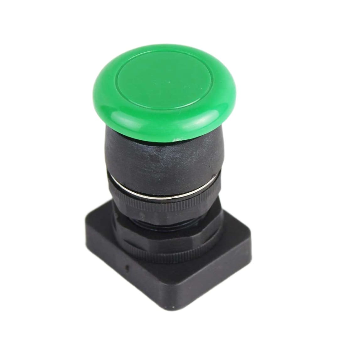 Зеленая кнопка - грибок, с пружинным возвратом PV1M-MBY Pemaks